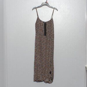 Volcom black floral skater spaghetti strap summer dress